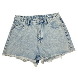 Shein Denim High Waisted Cutoff Acid Wash Festival Cut Denim Jean Shorts Medium
